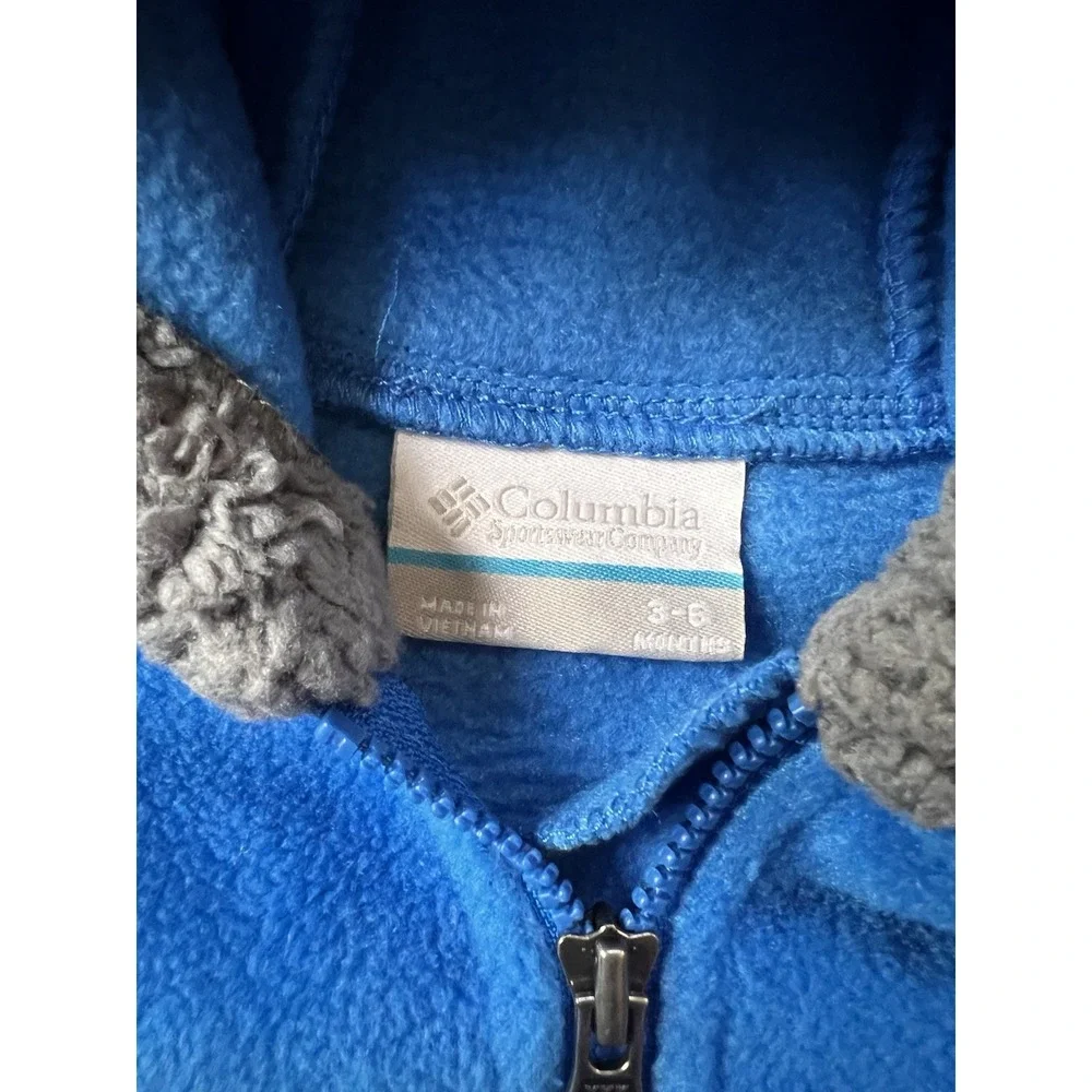 Columbia Bear Ears Feet Hand Covers Fleece Snowsuit Boys 3-6 M Detroit Lions Fan